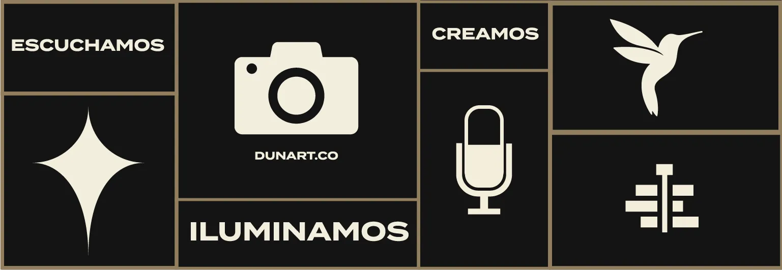 Banner de marca de Dunart con iconos
